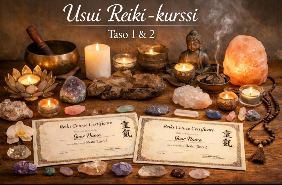 Reiki 1 & 2 -kurssit by Valaistu Huone